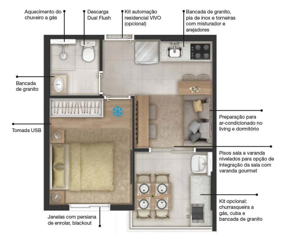 Apartamento, 1 quarto, 59 m² - Foto 3