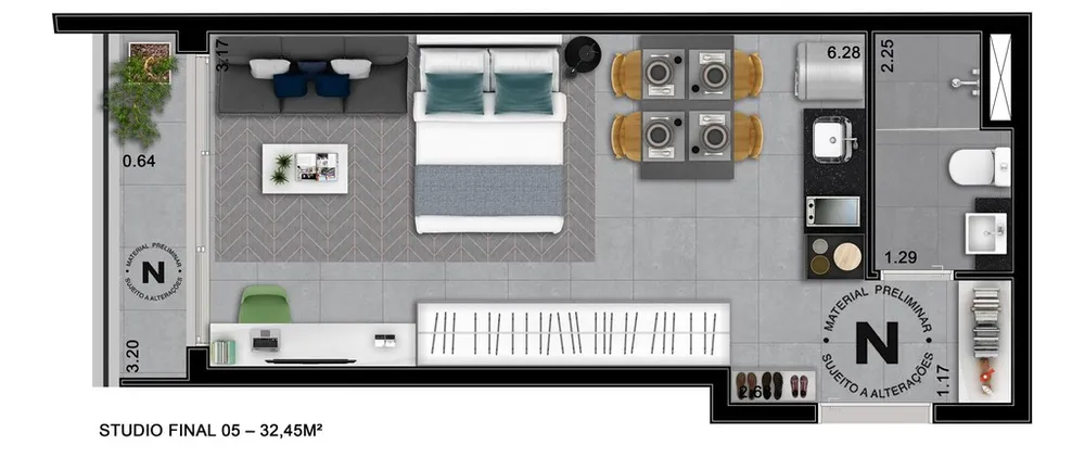 Apartamento, 1 quarto, 32 m² - Foto 4