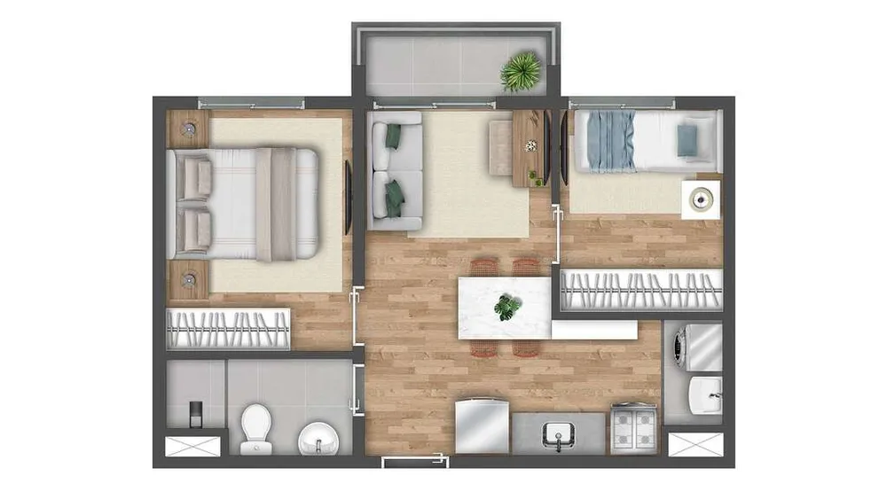 Apartamento, 2 quartos, 37 m² - Foto 2