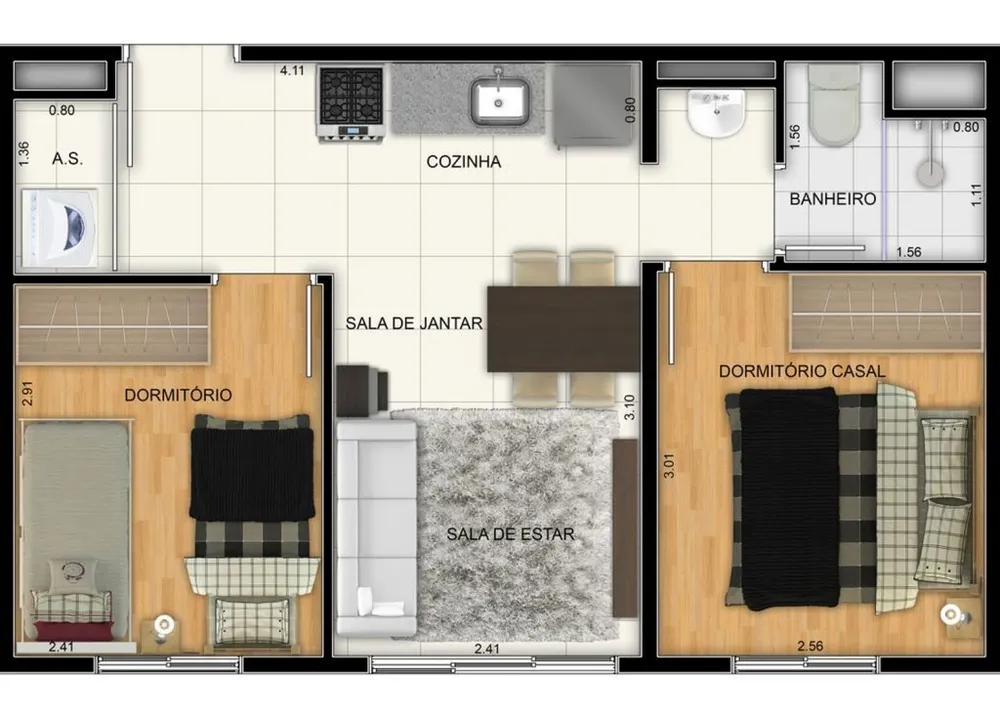 Apartamento, 1 quarto, 25 m² - Foto 2