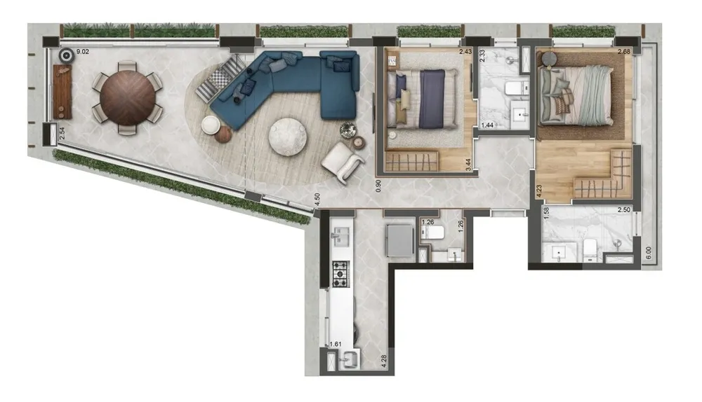 Apartamento, 2 quartos, 101 m² - Foto 3