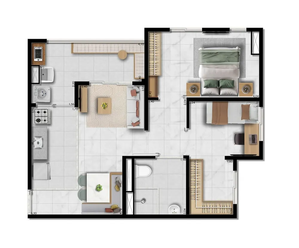 Apartamento, 3 quartos, 54 m² - Foto 4
