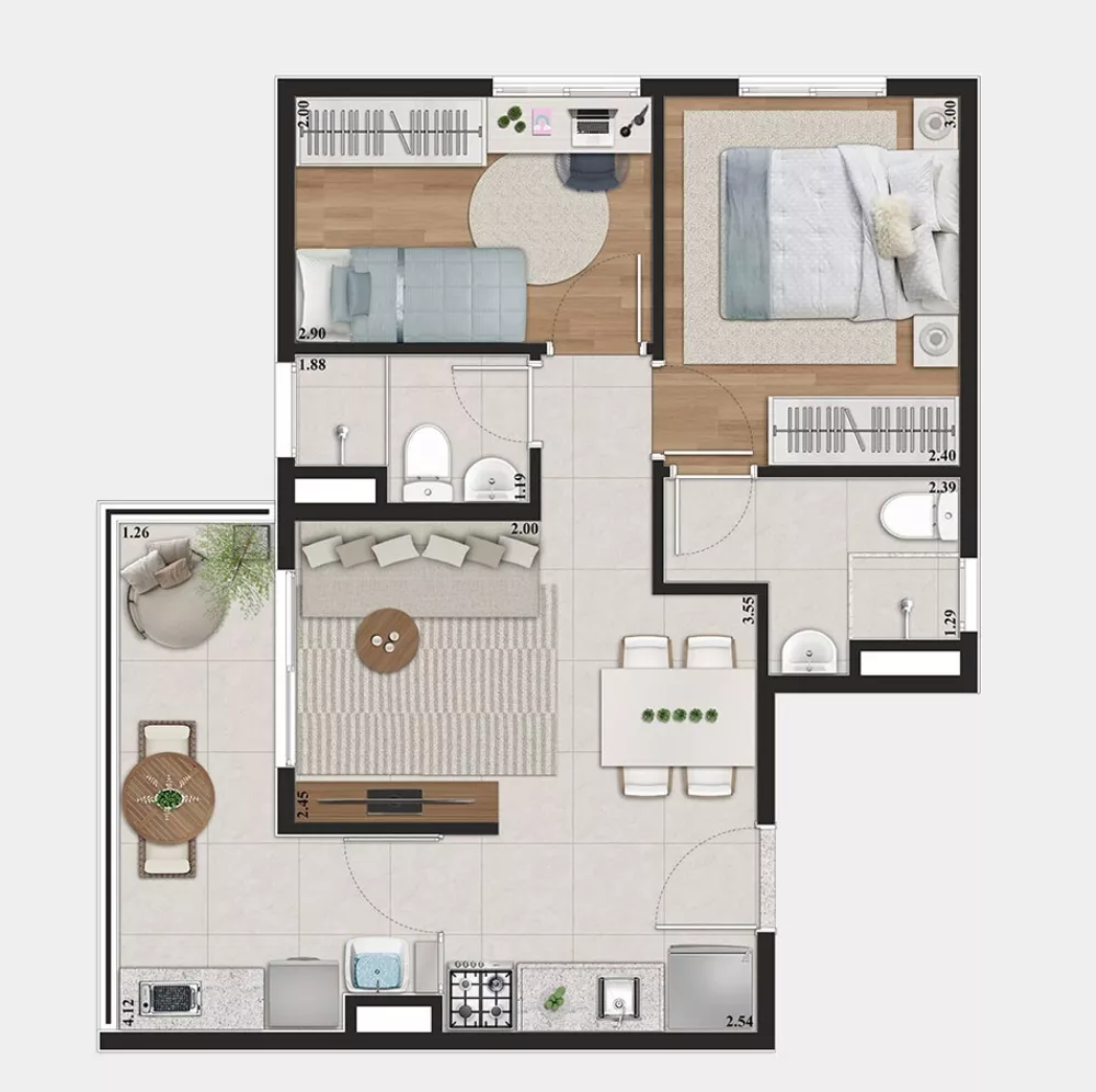 Cobertura, 2 quartos, 56 m² - Foto 3