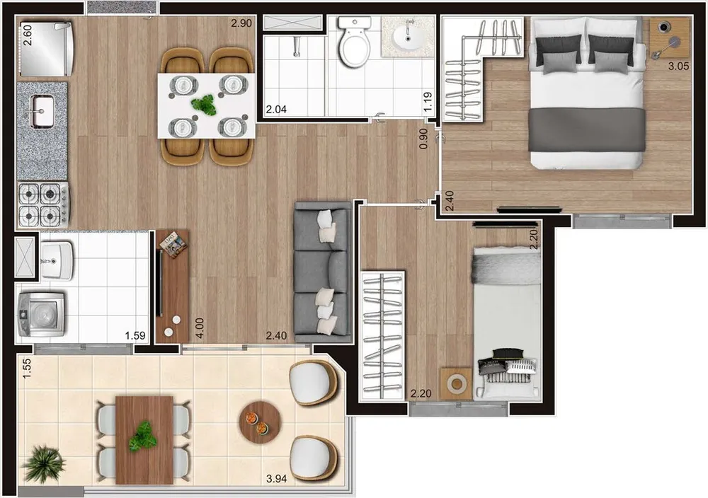 Apartamento, 3 quartos, 76 m² - Foto 3