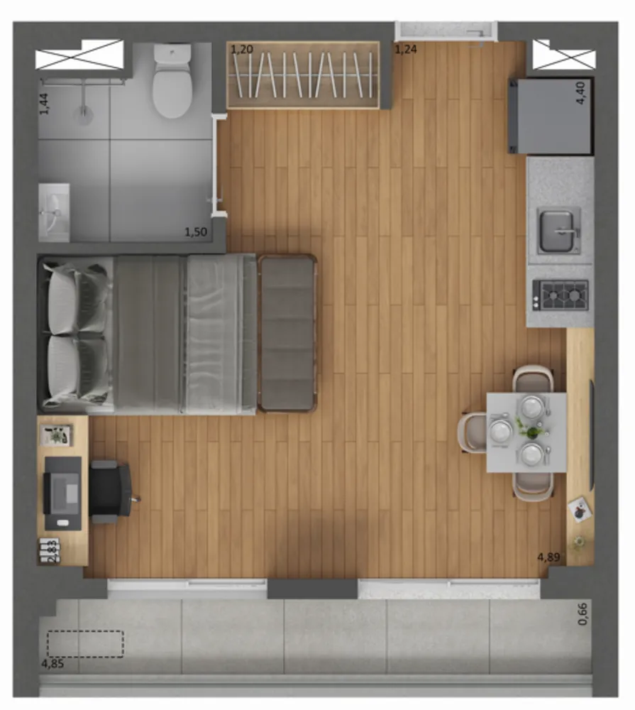 Apartamento, 1 quarto, 29 m² - Foto 4