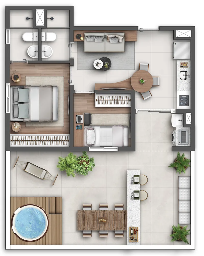Apartamento, 2 quartos, 38 m² - Foto 2