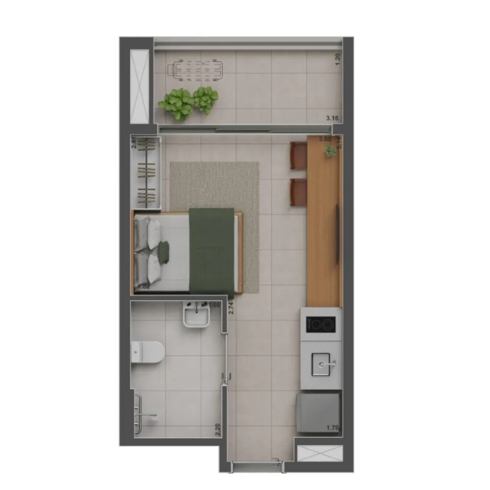 Apartamento, 1 quarto, 33 m² - Foto 1