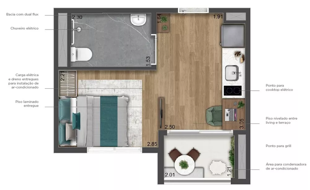 Apartamento, 1 quarto, 41 m² - Foto 1