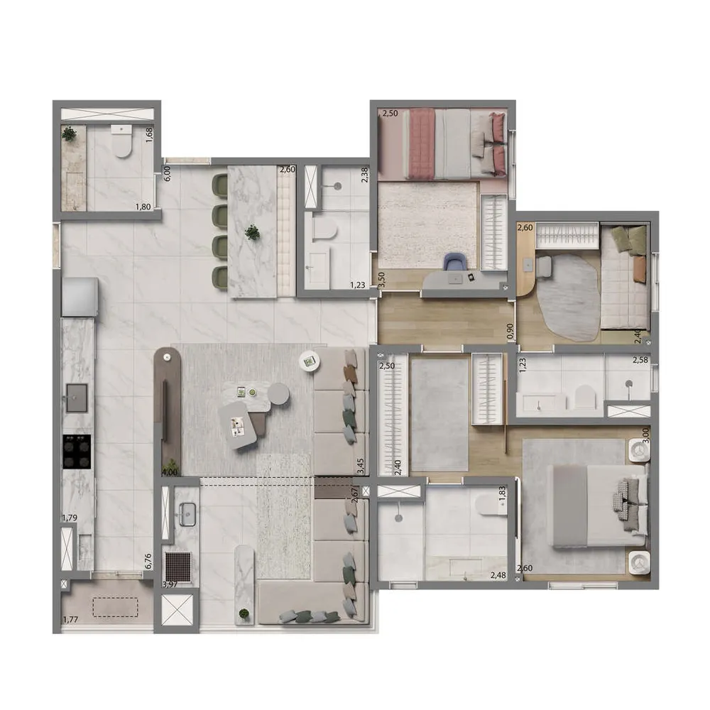 Apartamento, 3 quartos, 102 m² - Foto 2
