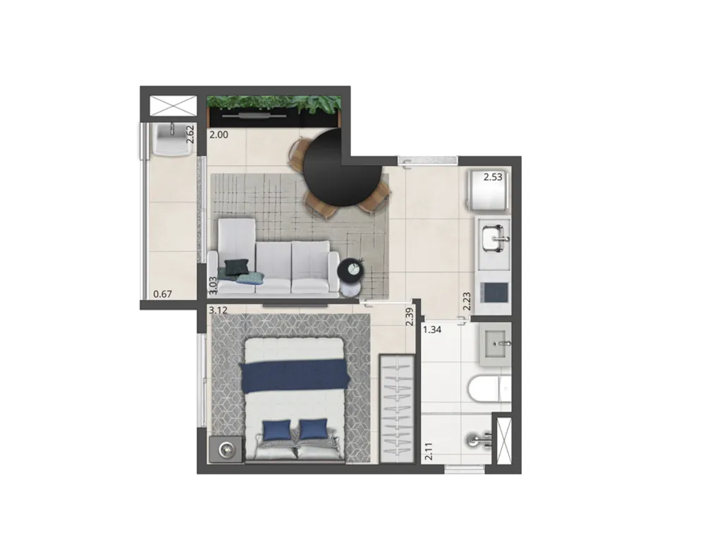 Apartamento, 1 quarto, 35 m² - Foto 2