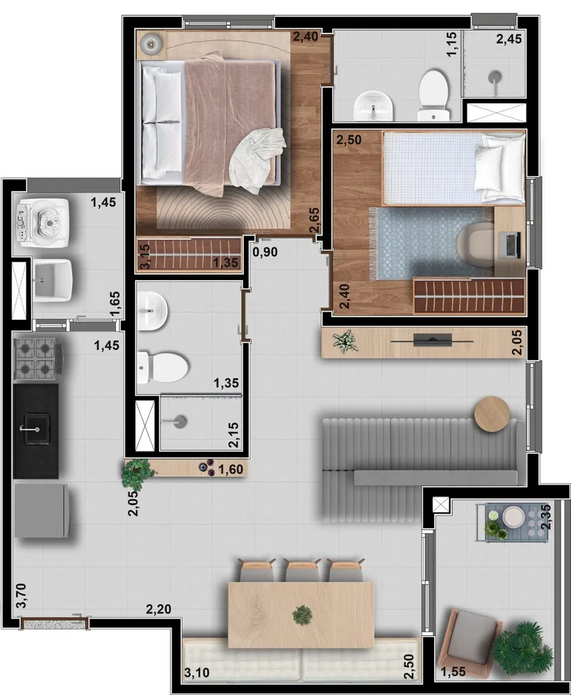 Apartamento, 2 quartos, 38 m² - Foto 4