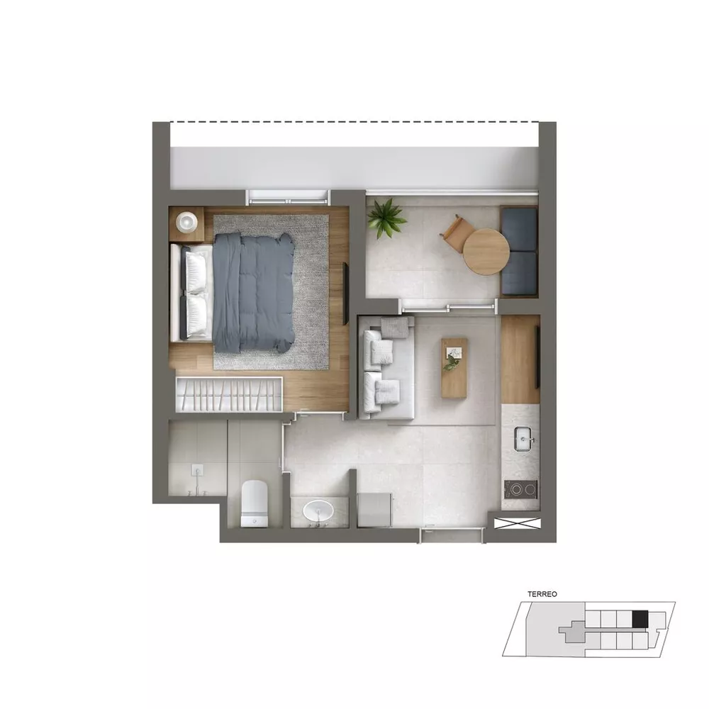 Apartamento, 1 quarto, 25 m² - Foto 2
