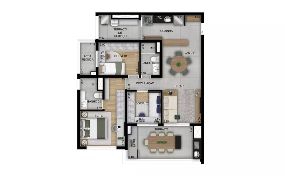 Apartamento, 3 quartos, 94 m² - Foto 3