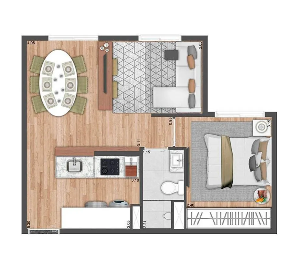 Apartamento, 2 quartos, 34 m² - Foto 3