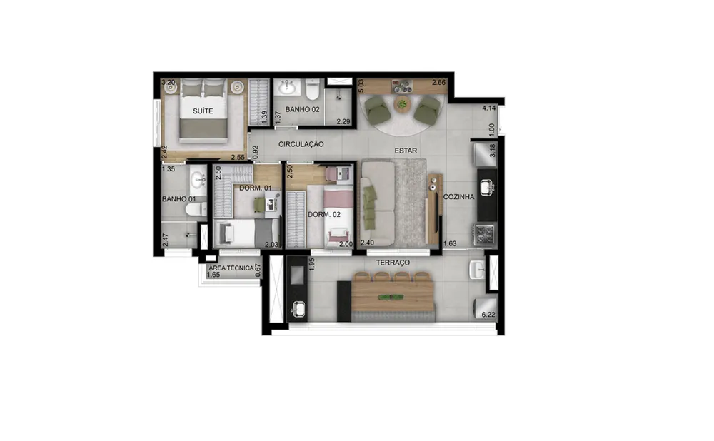 Apartamento, 2 quartos, 69 m² - Foto 4