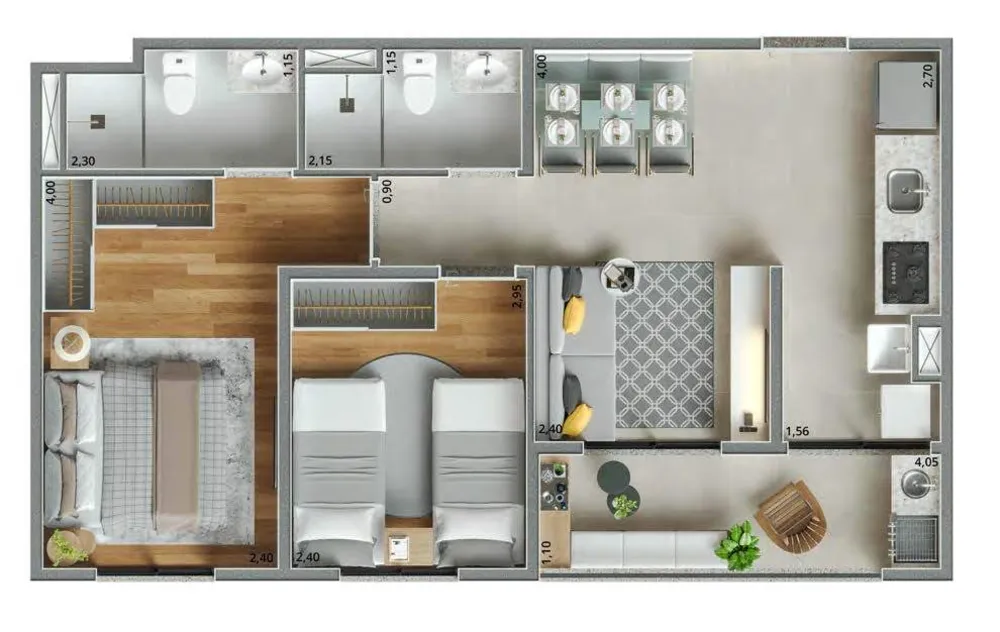 Apartamento, 2 quartos, 51 m² - Foto 3