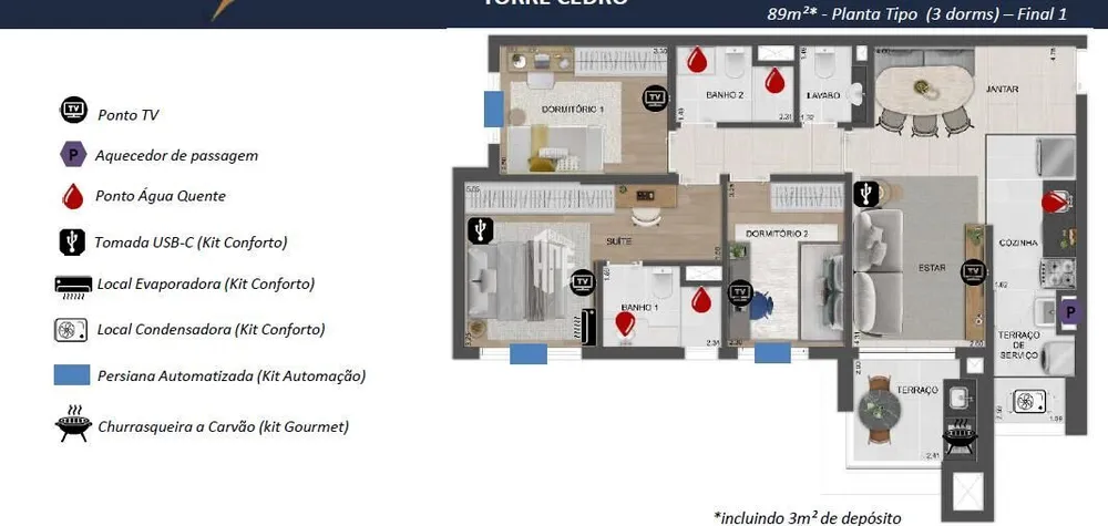 Apartamento, 2 quartos, 68 m² - Foto 4