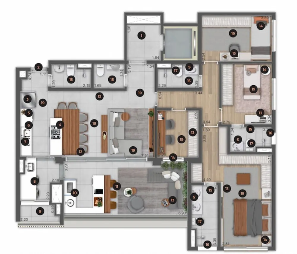 Apartamento, 4 quartos, 151 m² - Foto 2