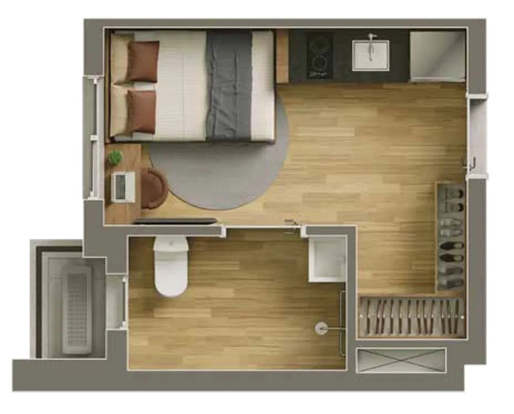 Apartamento, 1 quarto, 55 m² - Foto 1