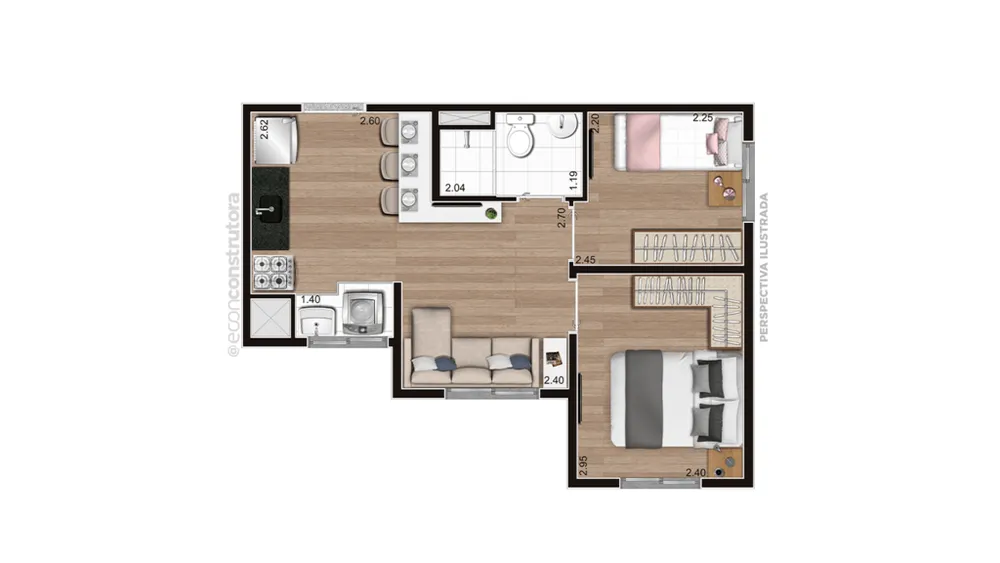 Apartamento, 2 quartos, 37 m² - Foto 2