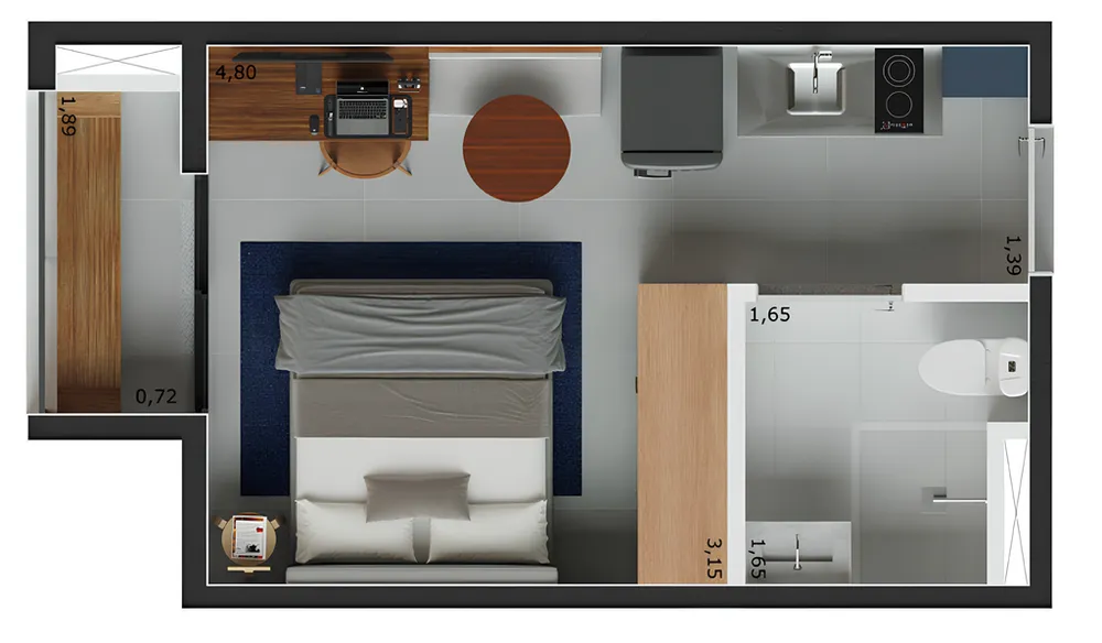 Apartamento, 1 quarto, 18 m² - Foto 3