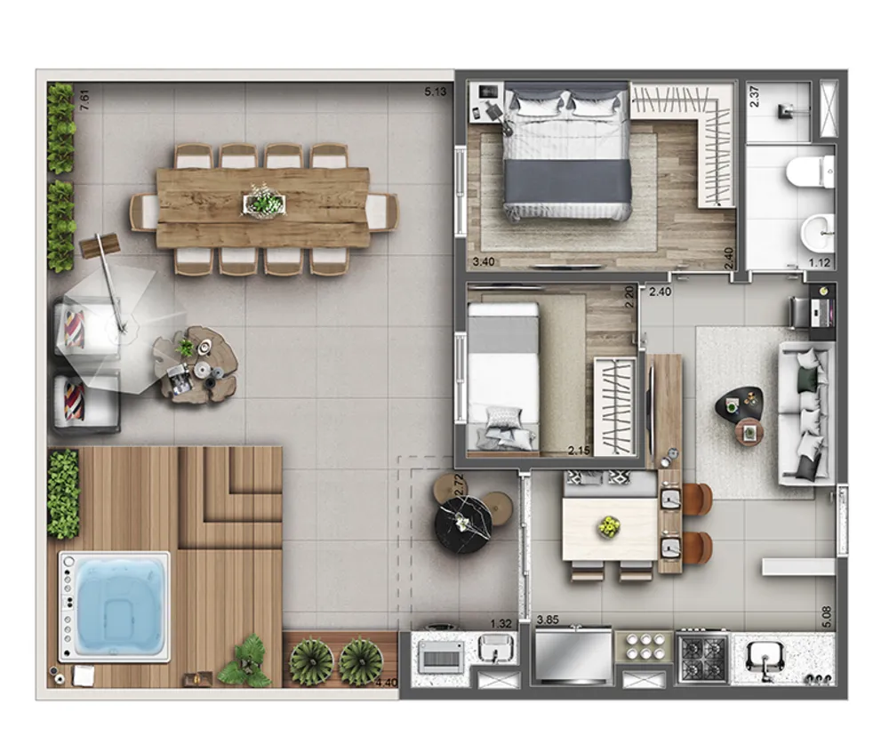 Cobertura, 3 quartos, 81 m² - Foto 4