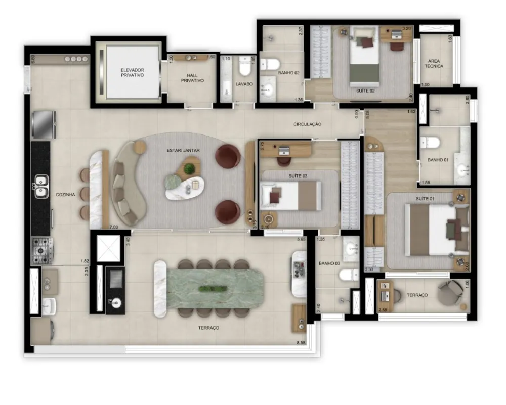 Apartamento, 3 quartos, 183 m² - Foto 3