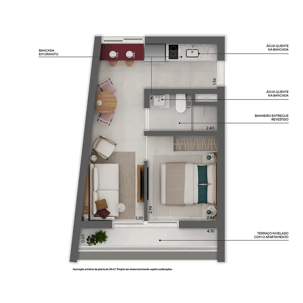 Apartamento, 1 quarto, 32 m² - Foto 4