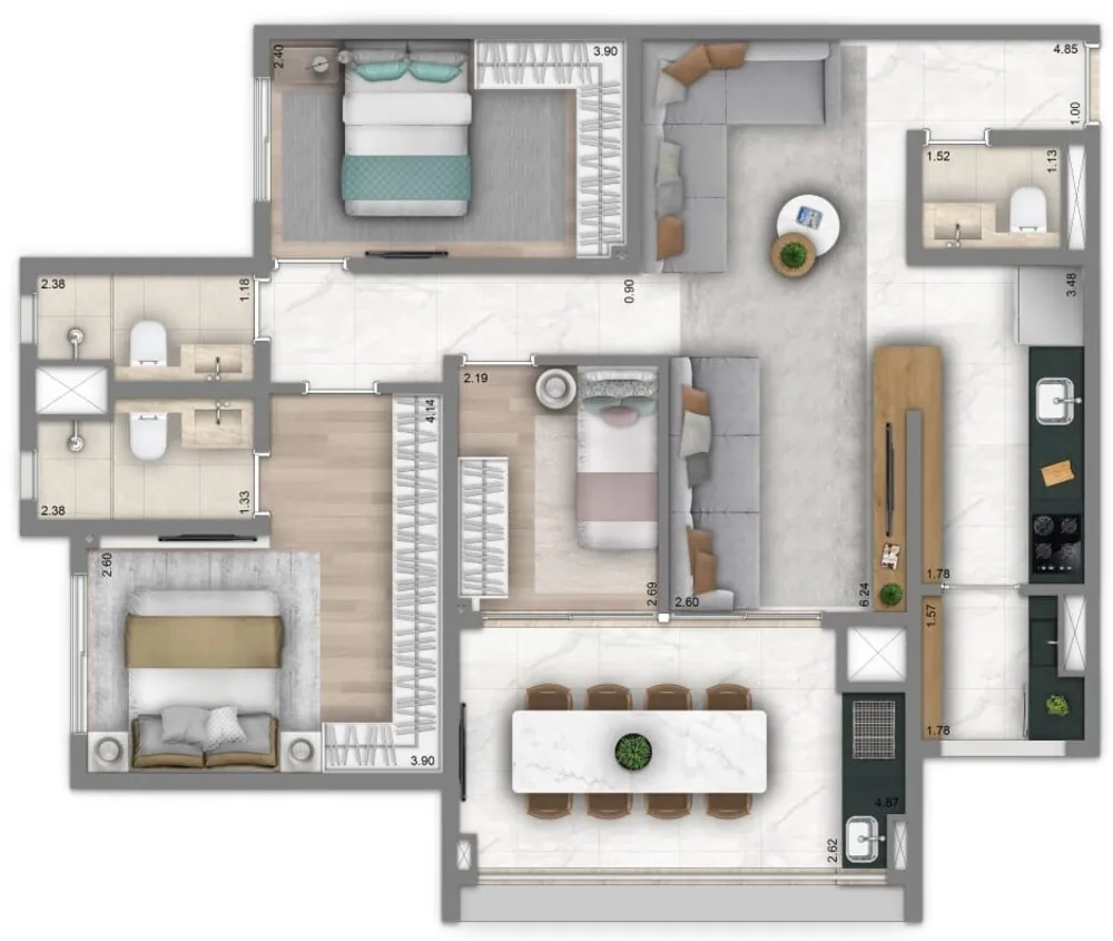 Apartamento, 2 quartos, 71 m² - Foto 1