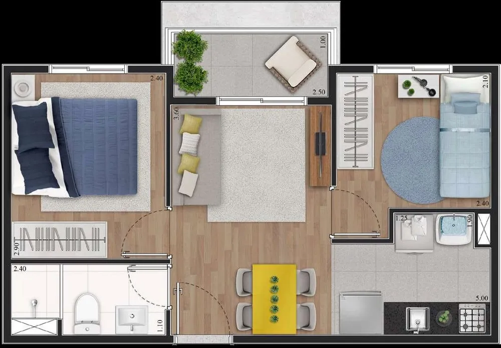 Apartamento, 3 quartos, 47 m² - Foto 4