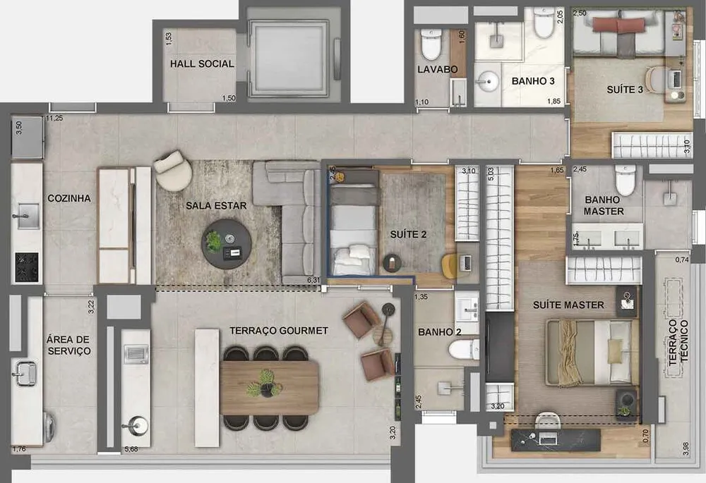 Apartamento, 3 quartos, 96 m² - Foto 2