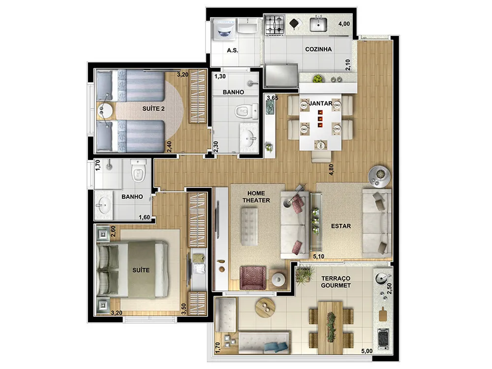 Cobertura, 2 quartos, 117 m² - Foto 4