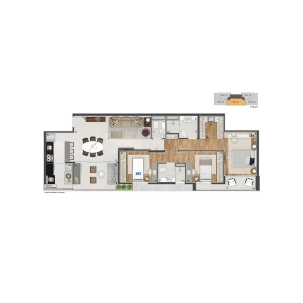 Apartamento, 3 quartos, 155 m² - Foto 2