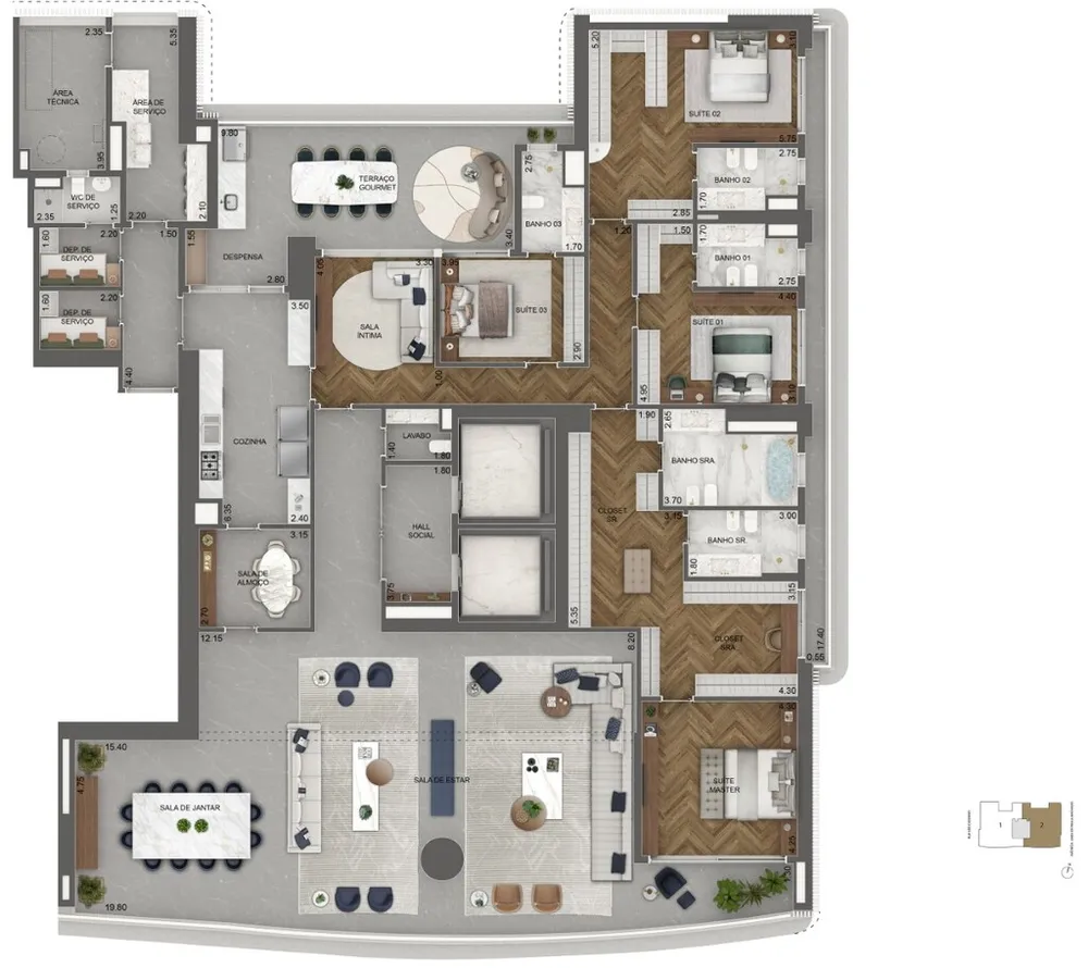 Apartamento, 4 quartos, 811 m² - Foto 1