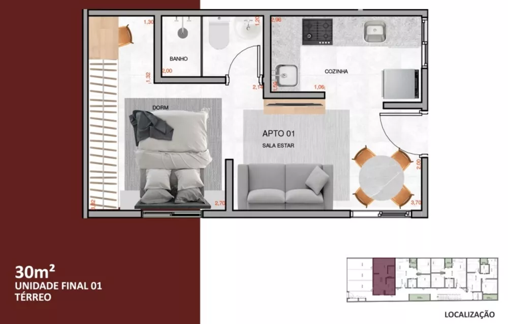 Apartamento, 1 quarto, 30 m² - Foto 2