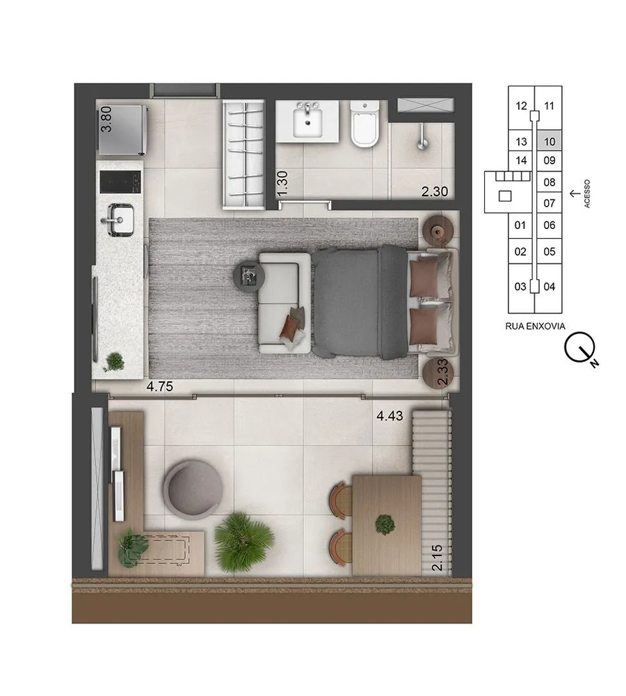 Apartamento, 1 quarto, 32 m² - Foto 1
