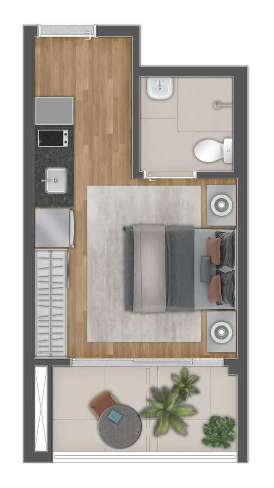 Apartamento, 1 quarto, 26 m² - Foto 2