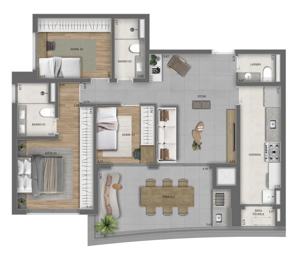 Apartamento, 2 quartos, 79 m² - Foto 3