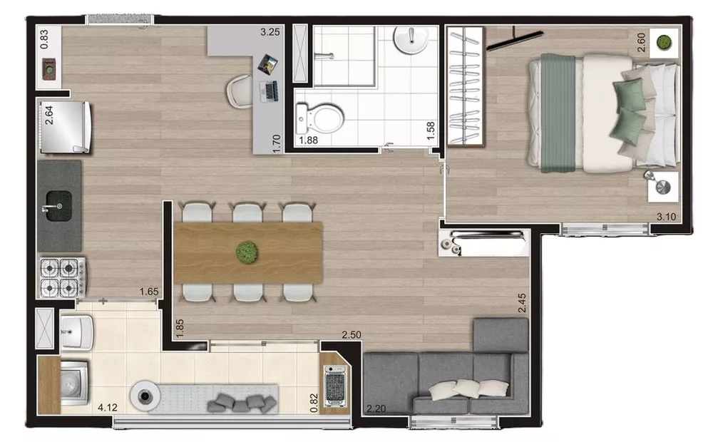 Apartamento, 2 quartos, 43 m² - Foto 3