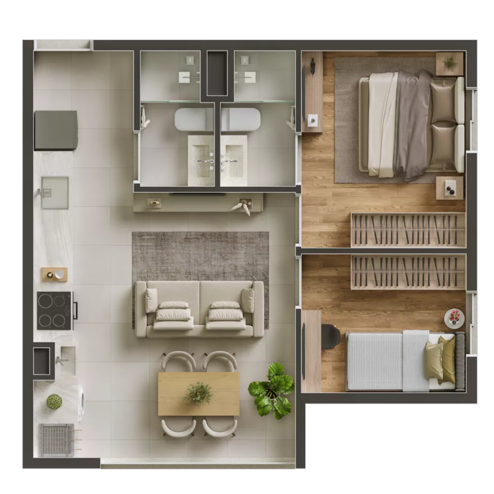 Apartamento, 2 quartos, 43 m² - Foto 1
