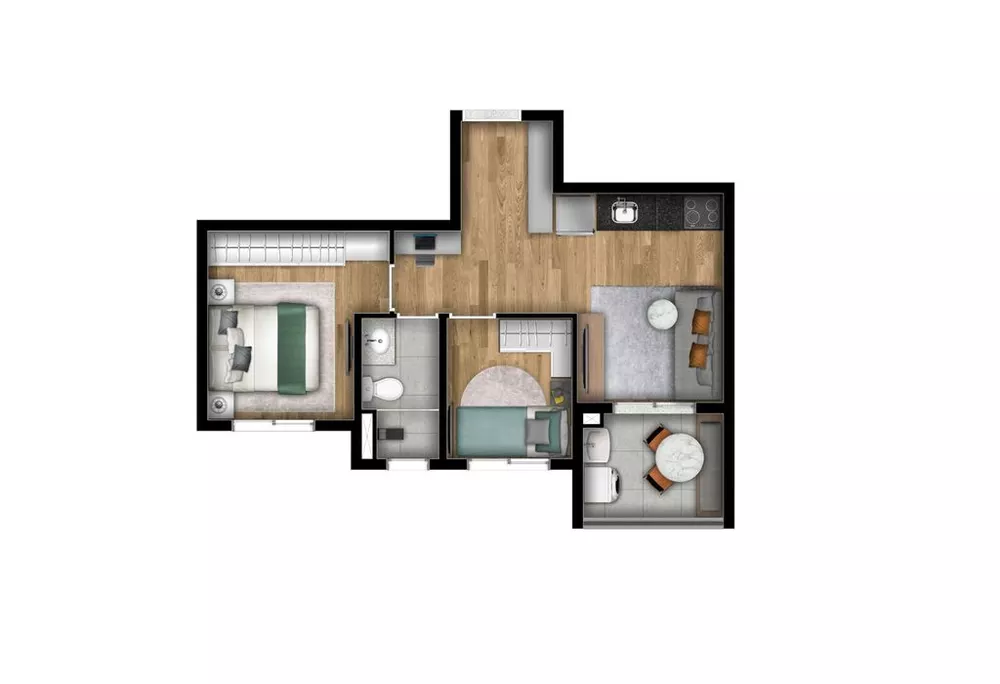Apartamento, 2 quartos, 41 m² - Foto 2