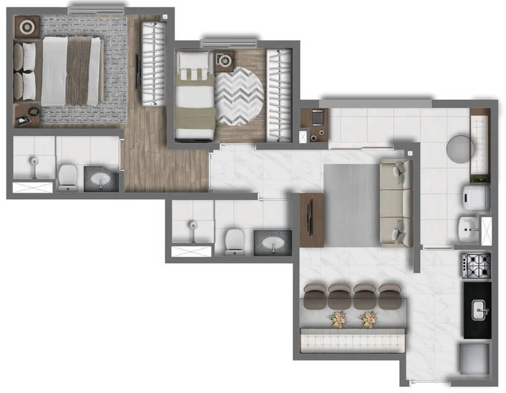 Apartamento, 3 quartos, 60 m² - Foto 3