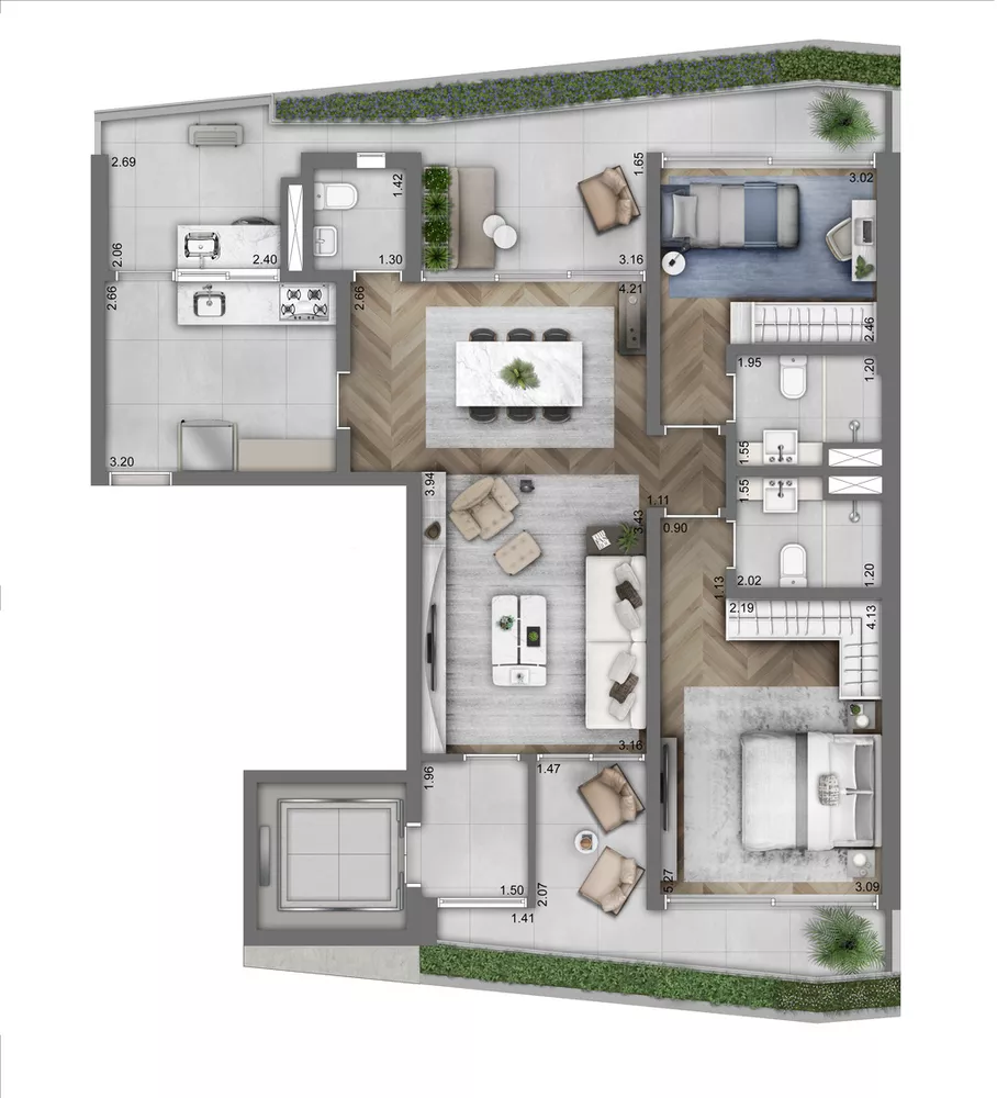 Apartamento, 2 quartos, 114 m² - Foto 1