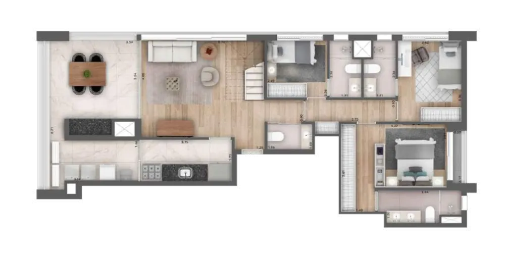 Cobertura, 3 quartos, 211 m² - Foto 2