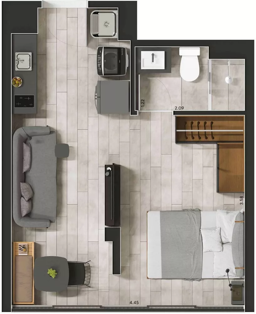 Apartamento, 1 quarto, 24 m² - Foto 4