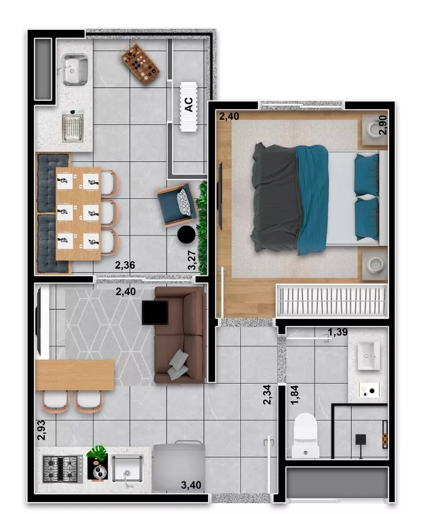 Apartamento, 1 quarto, 30 m² - Foto 1