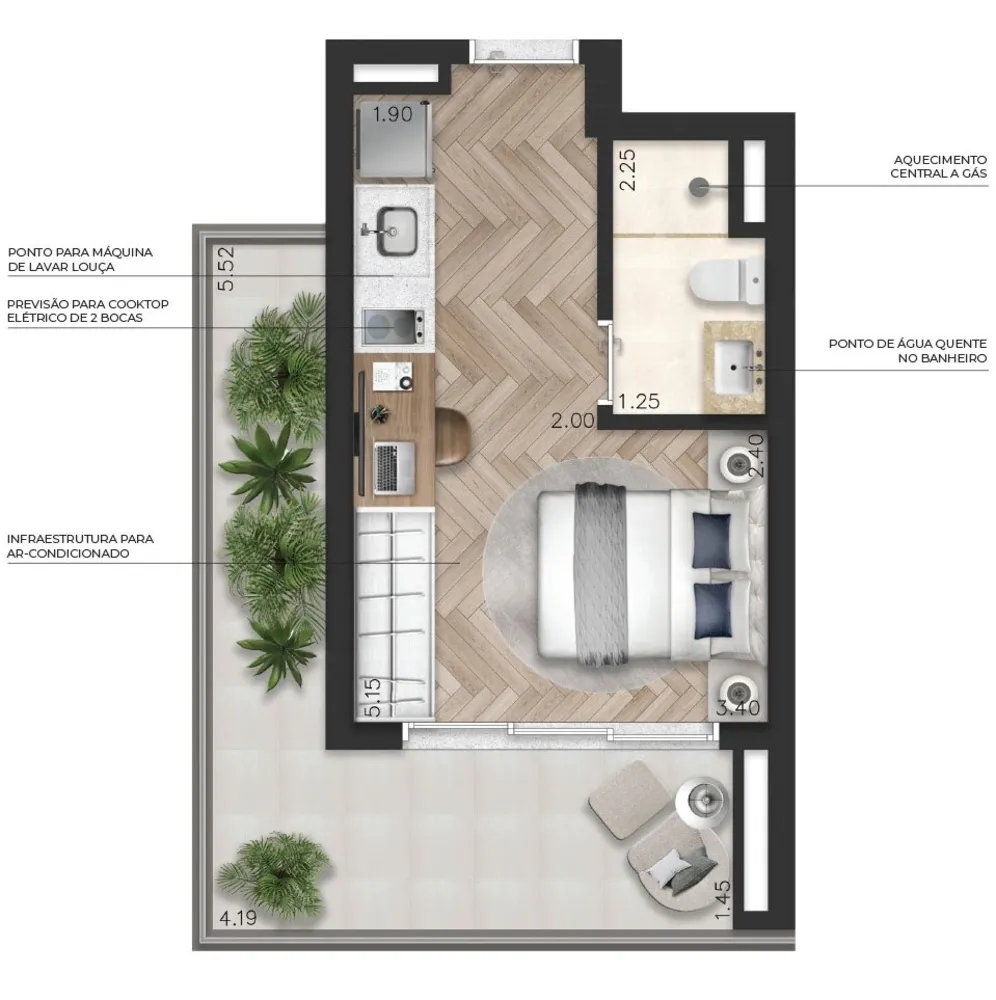 Apartamento, 1 quarto, 58 m² - Foto 4