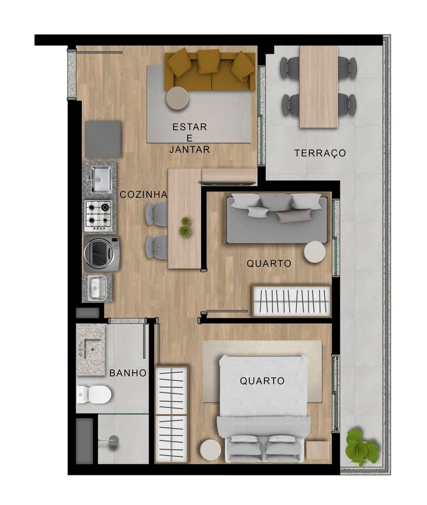 Apartamento, 2 quartos, 37 m² - Foto 1