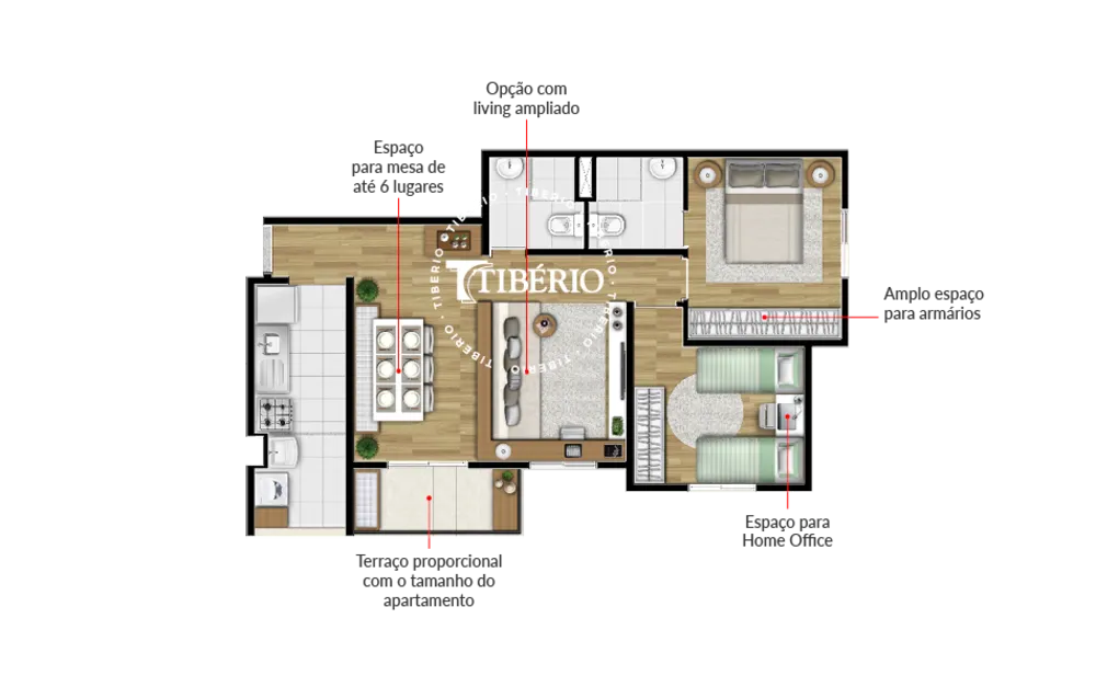 Apartamento, 3 quartos, 59 m² - Foto 3