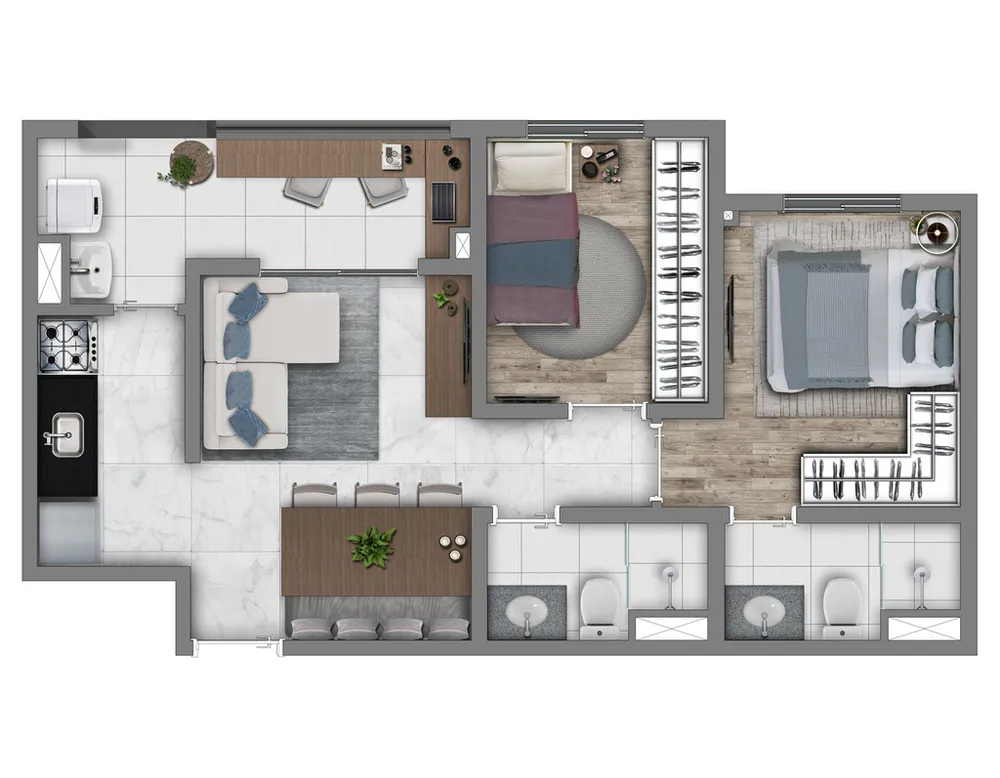 Apartamento, 3 quartos, 55 m² - Foto 2